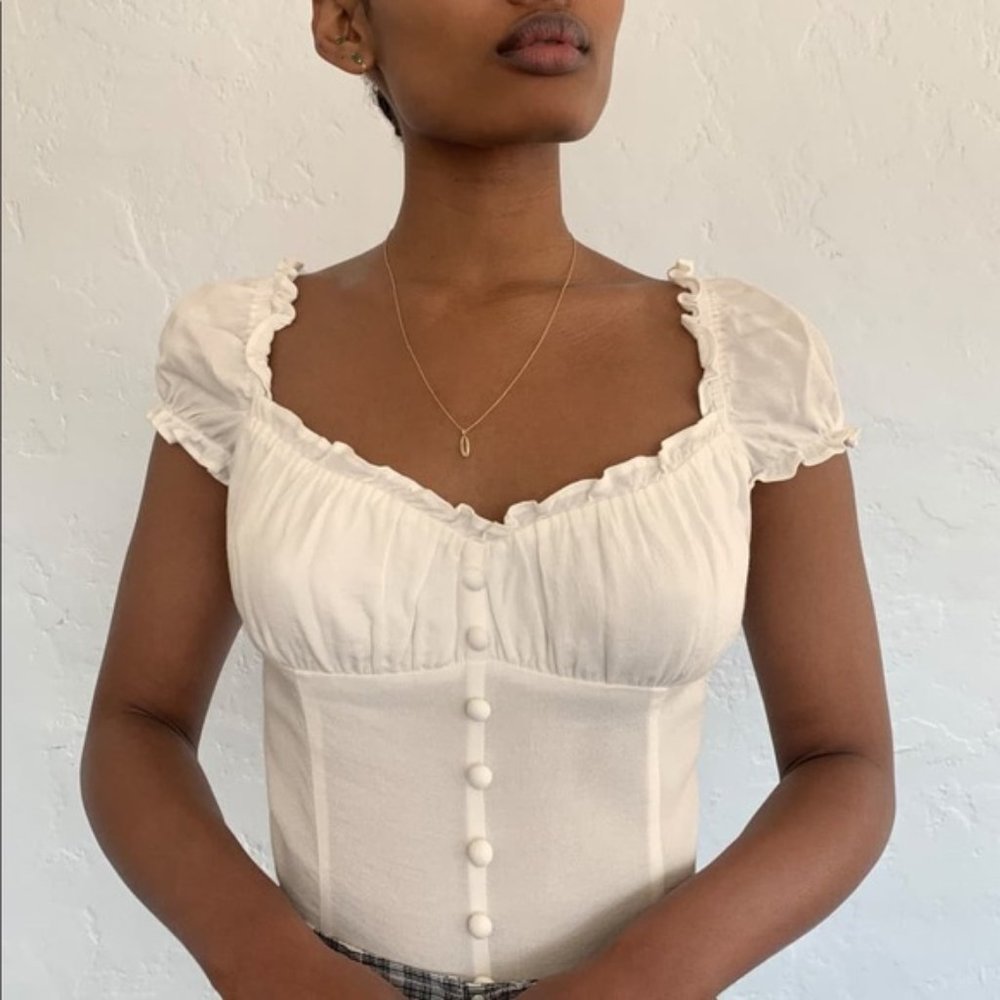 Reformation Bev Top - Ivory size 2